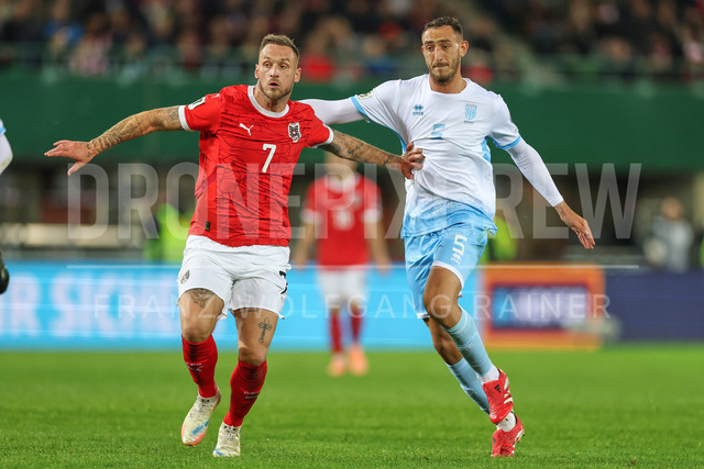 UEFA Europa League 2025/26: SK Sturm Graz vs SK Brann | Graz, Austria, 29.JAN.26 - SOCCER - UEFA Europa League, SK Sturm Graz vs SK Brann Bergen. The image shows Marko Arnautovic (AUT) und Michele Cevoli (SMR).