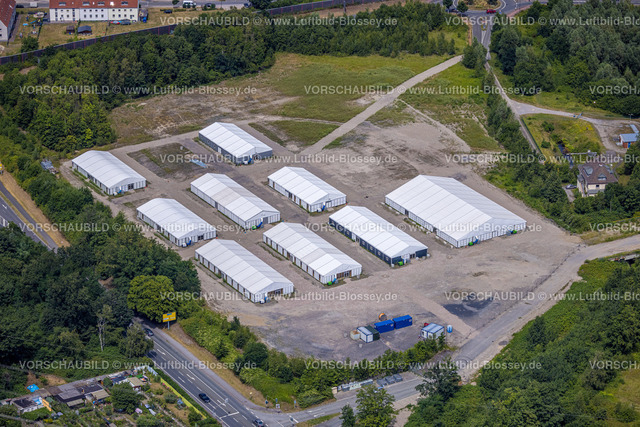 Castrop-Rauxel220706500 | Luftbild, Zeltdorf Flüchtlingsunterkünfte, Habinghorster Straße, Habinghorst, Castrop-Rauxel, Ruhrgebiet, Nordrhein-Westfalen, Deutschland
