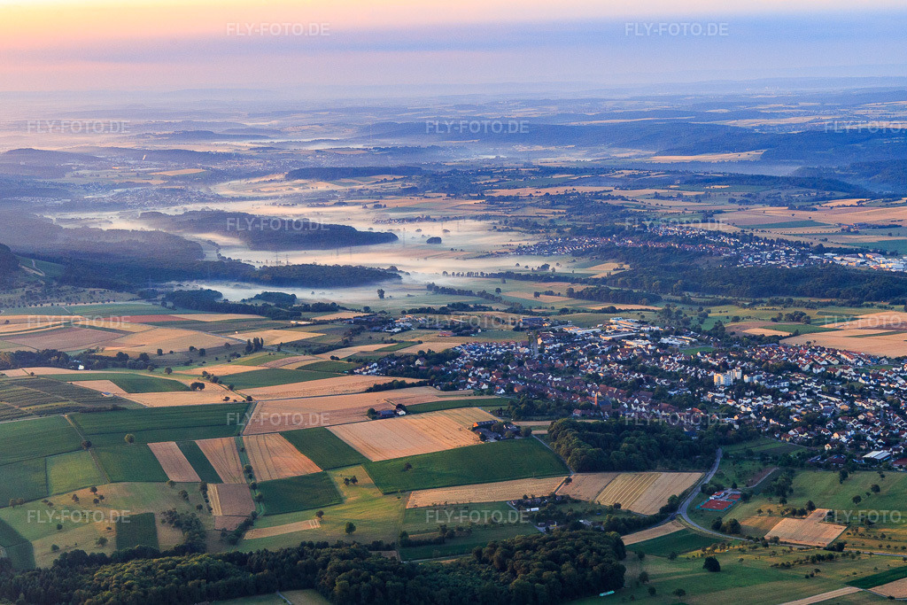 Luftbild: Ortsansicht von Nordwesten im Ortsteil Bauschlott in Neulingen im Bundesland Baden-Württemberg in Deutschland. Foto: IMG_101516.jpg vom 08.07.2017 durch Werner Riehm/FLY-FOTO.de