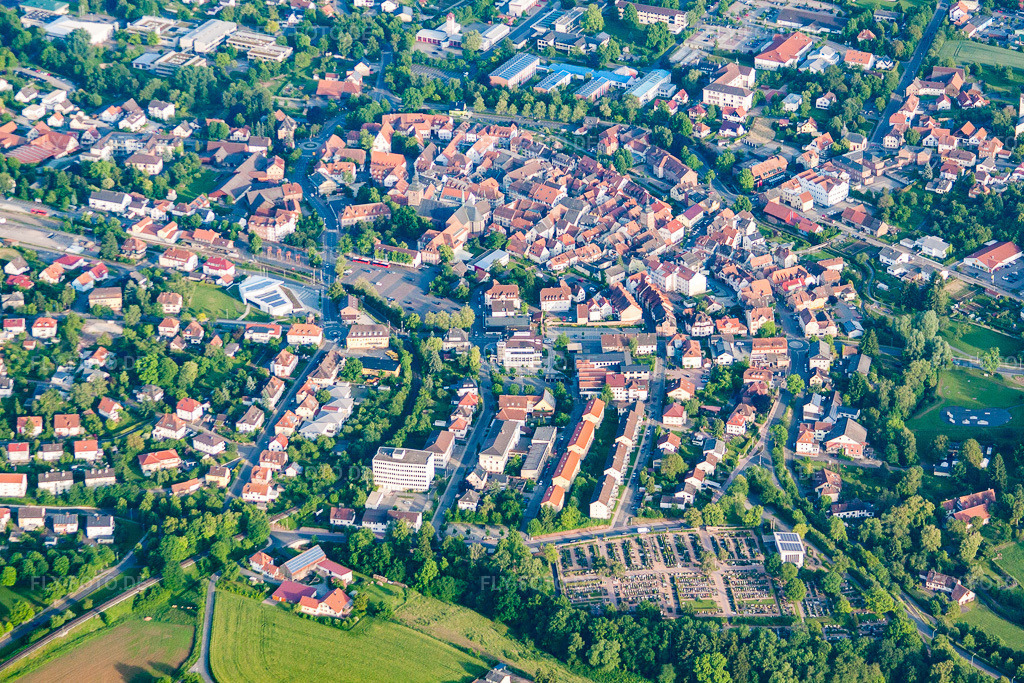Luftbild: Siedlungsgebiet in Buchen im Bundesland Baden-Württemberg in Deutschland. Foto: IMG_66304.jpg vom 30.05.2014 durch Werner Riehm/FLY-FOTO.de
