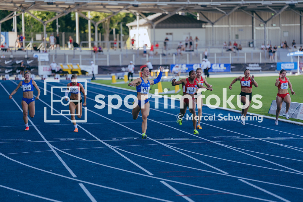 Deutsche Meisterschaften U20 / U16 2026 | Emma Goretzka, LAC BERLIN, 190, 100-Meter-Lauf Finale, Deutsche Meisterschaften der U20 &amp; U16 2026, Lohrheidestadion Bochum-Wattenscheid, 11.07.2026. Foto: Marcel Schwering / sportimfokus - Realisiert mit Pictrs.com