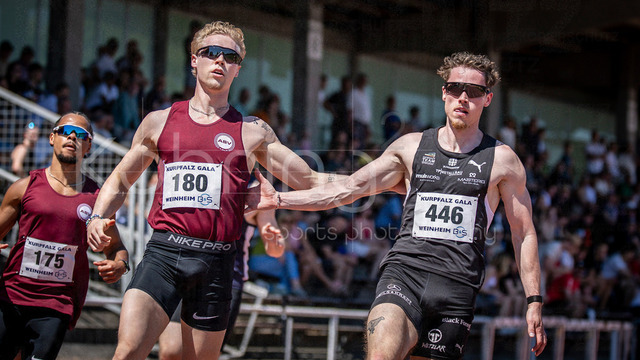 B&amp;S Kurpfalz Gala; Weinheim, 23.05.2026 | WEINHEIM, GERMANY - MAY 24: Marvin Schulte (GER/ASV Köln e. V.), Kevin Kranz (GER/Sprintteam Wetzlar)  during the B&amp;S Kurpfalz Gala am 23.05.2026 at the  Sepp-Herberger-Stadium in Weinheim (Baden-Wuerttemberg / Germany).