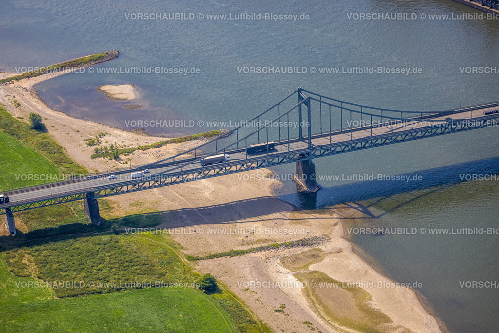 Duisburg220701361 | Luftbild, Krefeld-Uerdinger Brücke, über den Fluss Rhein, Mündelheim, Duisburg, Ruhrgebiet, Nordrhein-Westfalen, Deutschland