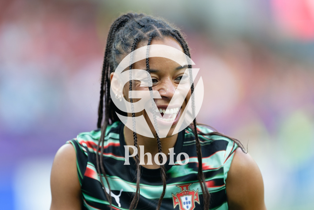 Portugal v Belgium: UEFA Women's EURO 2025 Group B | SION, SWITZERLAND - JULY 11: Jessica Silva of Portugal  during warm-up before the UEFA Women's EURO 2025 Group B match between Portugal and Belgium at Stade de Tourbillon on July 11, 2025 in Sion, Switzerland. (Photo by Giuseppe Velletri/Sports Press Photo/Getty Images)