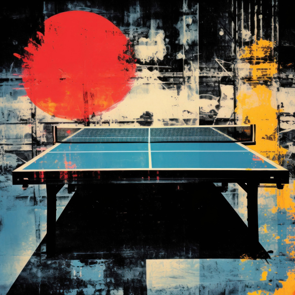 2401041 - TIschtennis Pop Art | Eine Tischtennisplatte im Stil eines modernen Pop Art Gemäldes.