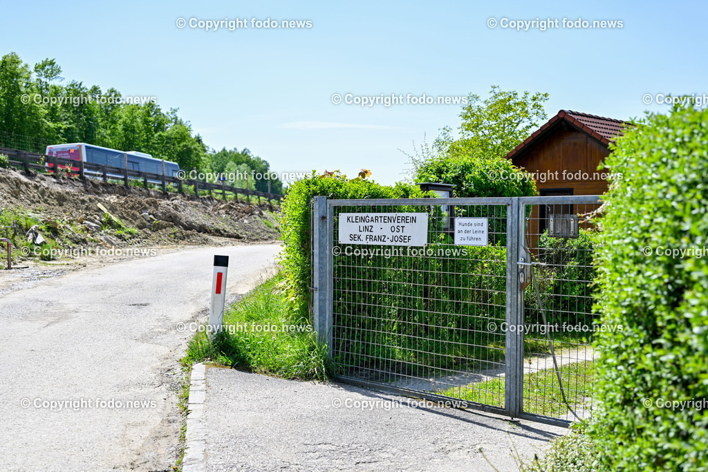 Auhof_ Kleingartenanlage_ 30.04.2024-4 | 30.04.2024, Linz, AUT, Kleingartenlage Auhof, im Bild Auhof, Kleingartenanlage, Baustelle Halbanschlussstelle, Universitaet