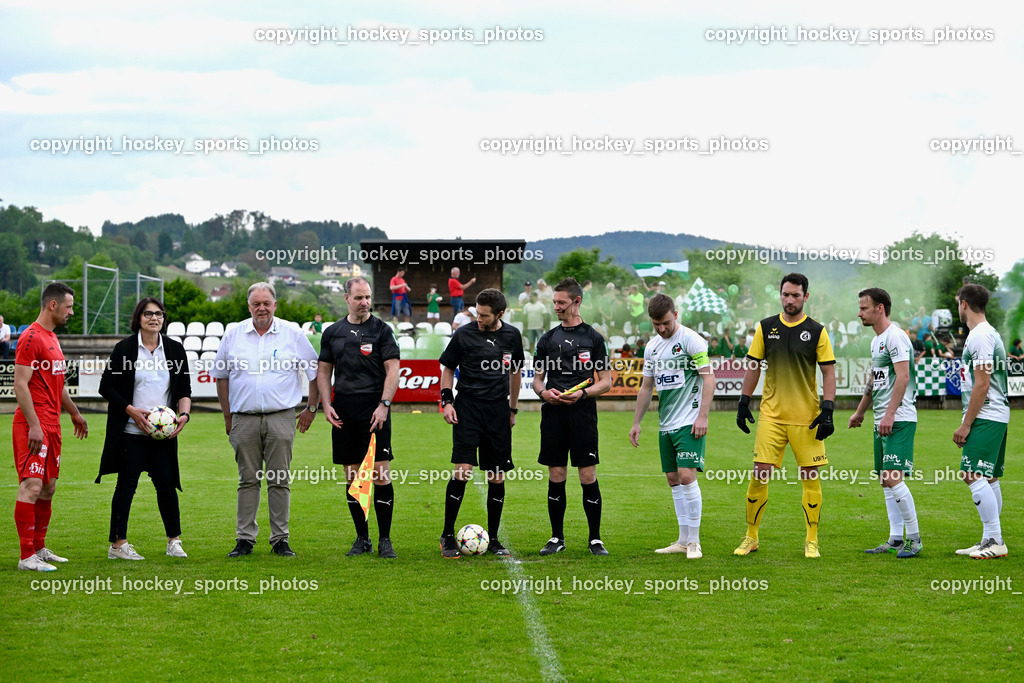 SV Feldkirchen vs. ATSV Wolfsberg 26.5.2023 | #10 Patrick Pfennich, SV Feldkirchen Obfrau Ingrid Maier, Bürgermeister Feldkirchen Martin Treffner, Nagele Robert Patrick, Hopfgartner Christoph, Dietz Holger, Referees, #27 Michael Groinig, #1 Hans Joachim Thamer, #21 Josef Hudelist