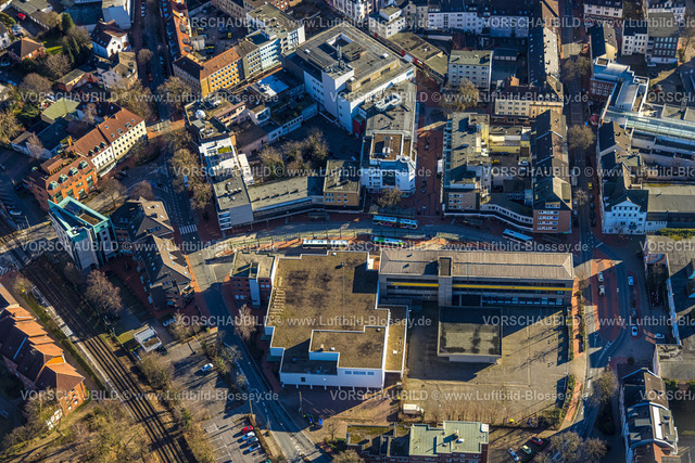 Castrop-Rauxel240106289 | Luftbild, Innenstadt Geschäftszentrum  und Wohnhäuser Lönsstraße und Münsterplatz, Verkehrssituation, Castrop-Rauxel, Ruhrgebiet, Nordrhein-Westfalen, Deutschland