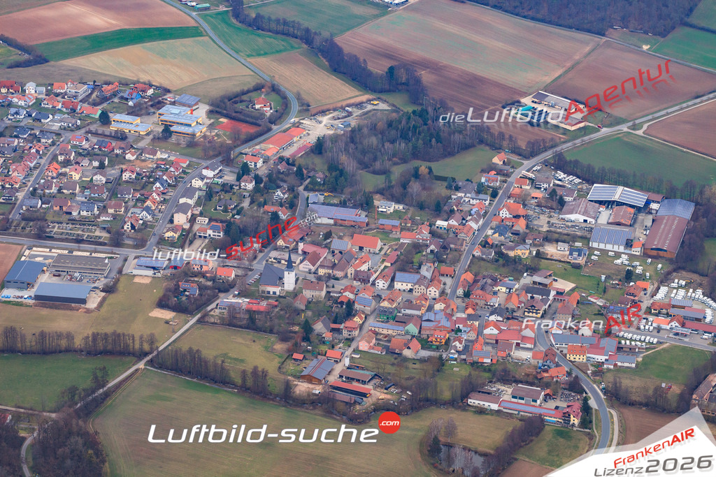 aktuelles Luftbild von Untersteinbach Rauhenebrach - Luftaufnahme wurde 2018 von https://frankenair.de mittels Flugzeug (keine Drohne) erstellt.