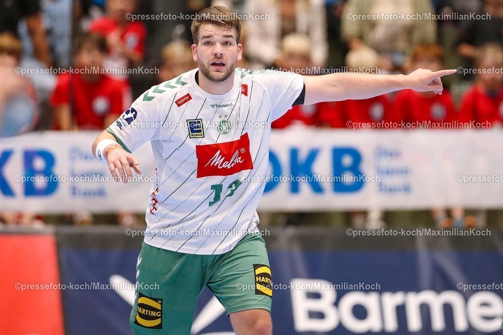BHC13092501043 | 13.09.2025, Handball, HBL, Bergischer HC - TSV GWD Minden, Unihalle Wuppertal: Ian Weber (GWD Minden #13) 