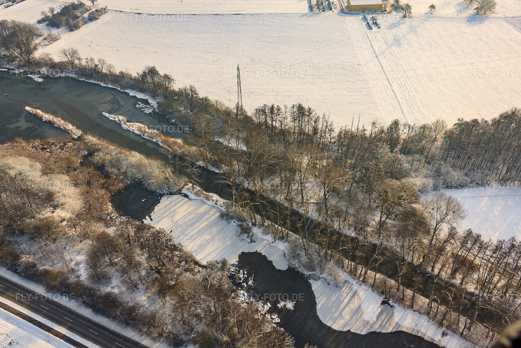 Luftbild: Altrhein im Winter in Wörth am Rhein im Bundesland Rheinland-Pfalz in Deutschland. Foto: IMG_23940.jpg vom 27.01.2010 durch Werner Riehm/FLY-FOTO.de