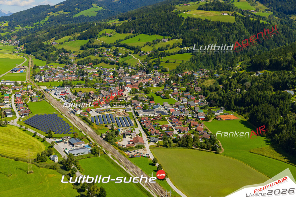 Luftaufnahme von Öblarn - Die Luftaufnahme wurde 2025 vom UL-Flugzeug heraus erstellt ( keine Drohne ) - Hochauflösende Luftaufnahme - für professionelle Ausdrucke geeignet. Die Geschenkidee !Mit Lizenz und Bildrechte bestellbar