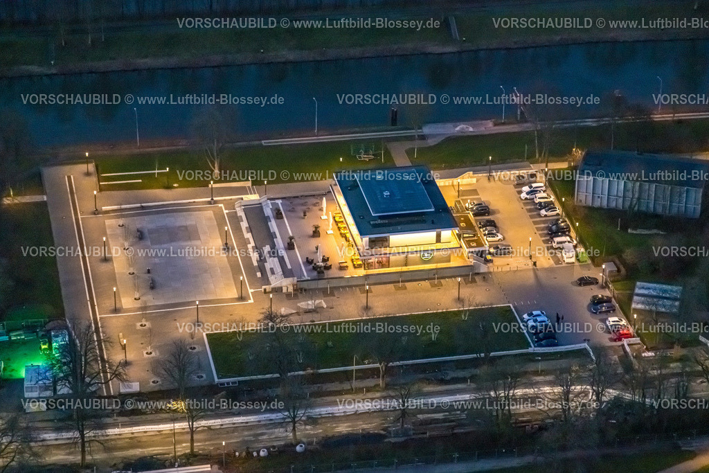 Hamm230102937 | Luftbild, Wassersportzentrum, Nachtaufnahme, Nachtflug, Mitte, Hamm, Ruhrgebiet, Nordrhein-Westfalen, Deutschland