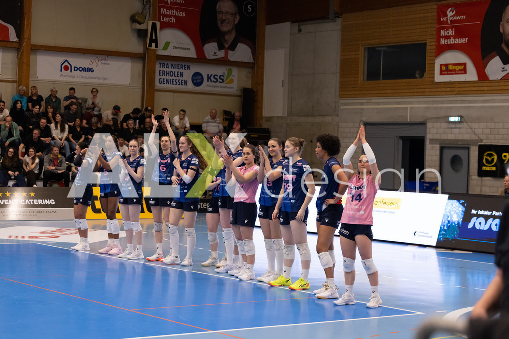 Volleyball I Frauen I Saison 2025-2026 I Volleyball NLA | Women I 1/2 Finals I  VC Kanti Schaffhausen - Sm'Aesch Pfeffingen I 18.03.2026 | Sm'Aesch Pfeffingen - Team - Realisiert mit Pictrs.com