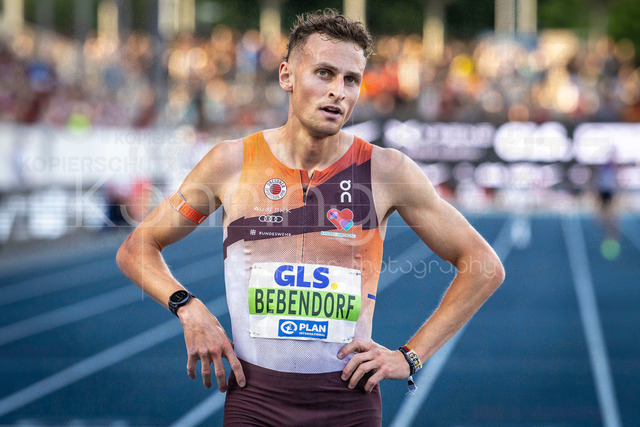 Deutsche Leichtathletik-Meisterschaften; Bochum-Wattenscheid, 25.07.2026 | Deutscher Meister über 3000m Hindernis Karl Bebendorf (Dresdner SC 1898); Deutsche Leichtathletik-Meisterschaften am 25.07.2026 im Lorheide-Stadion, Bochum-Wattenscheid (Nordrhein-Westfalen).