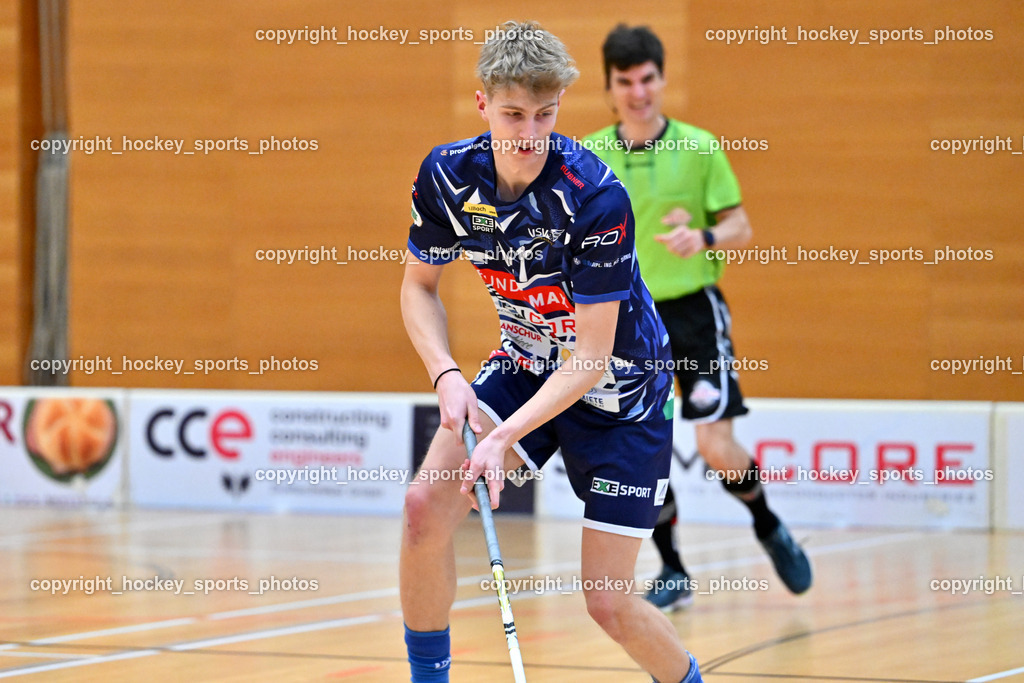 VSV Unihockey  vs. FBK Loka  | #41 Rok Kopavnik VSV Unihockey, VSV Unihockey  vs. FBK Loka , VSV Unihockey  vs. FBK Loka  am 25.01.2026 in Villach (Ballspielhalle St. Martin), Austria, (Photo by Bernd Stefan)