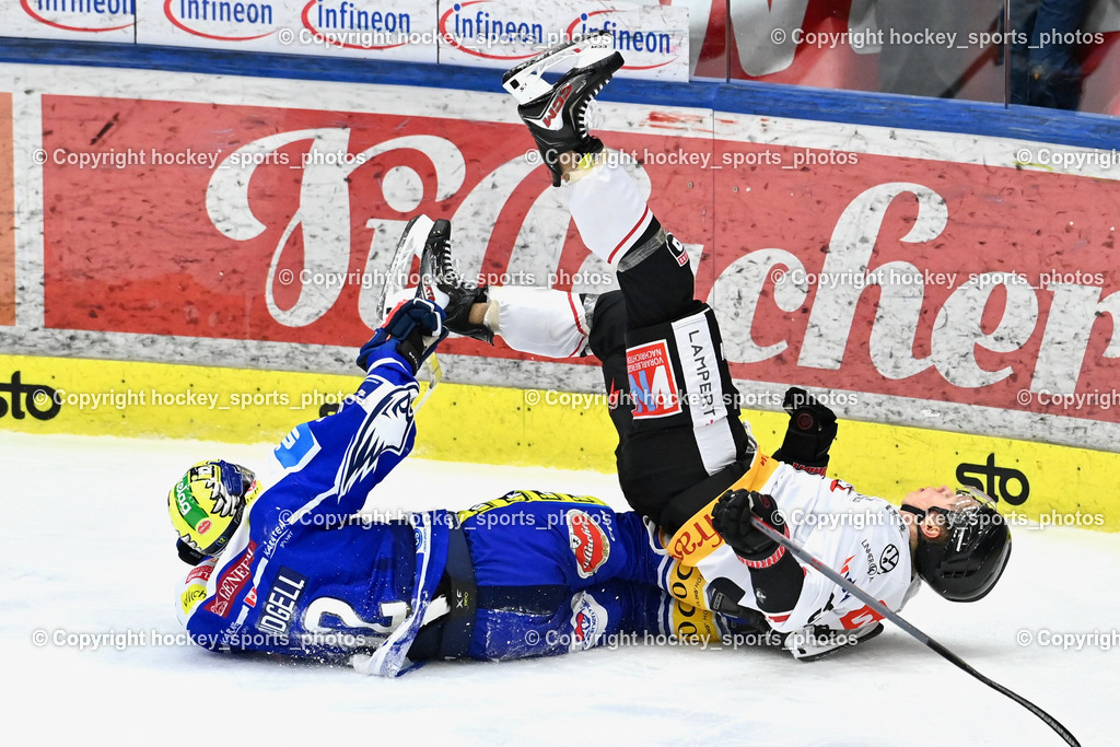EC IDM Wärmepumpen VSV vs. Pioneers Vorarlberg | #12 Brett Budgell EC VSV, #32 Ben Summer Pioneers Vorarlberg, EC IDM Wärmepumpen VSV vs. Pioneers Vorarlberg, EC IDM Wärmepumpen VSV vs. Pioneers Vorarlberg am 22.02.2026 in Villach (Stadthalle Villach), Austria, (Photo by Bernd Stefan)