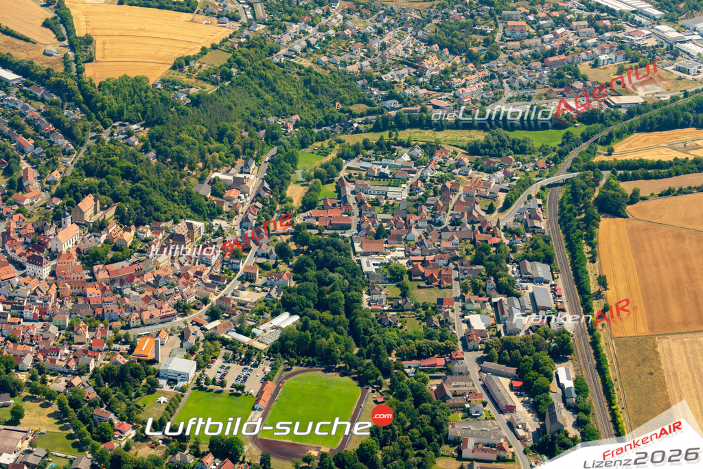 Das Luftbild zeigt :  Arnstein - Die Luftaufnahme wurde 2023 vom UL-Flugzeug aus erstellt ( keine Drohne ) - Hochauflösende Luftaufnahme - Für grossformatige Ausdrucke geeignet. Die Geschenkidee !Mit Lizenz und Bildrechte bestellbar