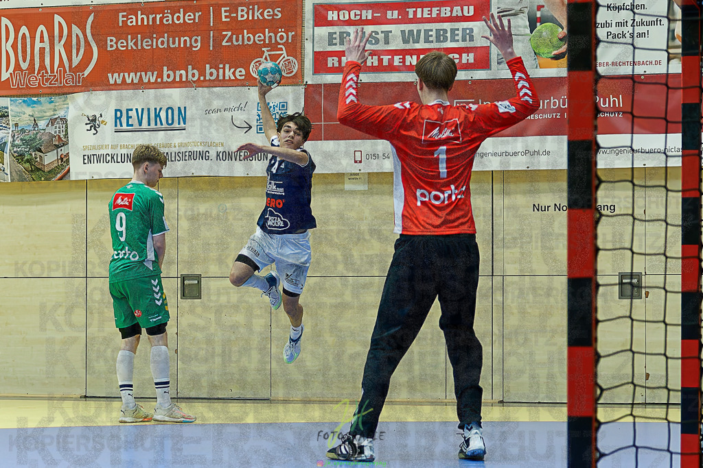 mJB Pokalrunde dt. Meisterschaft, TV Hüttenberg - TSV GWD Minden | mJB Pokalrunde dt. Meisterschaft, TV Hüttenberg - TSV GWD Minden am 15.03.2025 in Münchholzhausen (Sporthalle Münchholzhausen)Photo © 2025 - Jörg Heinrich - Realisiert mit Pictrs.com