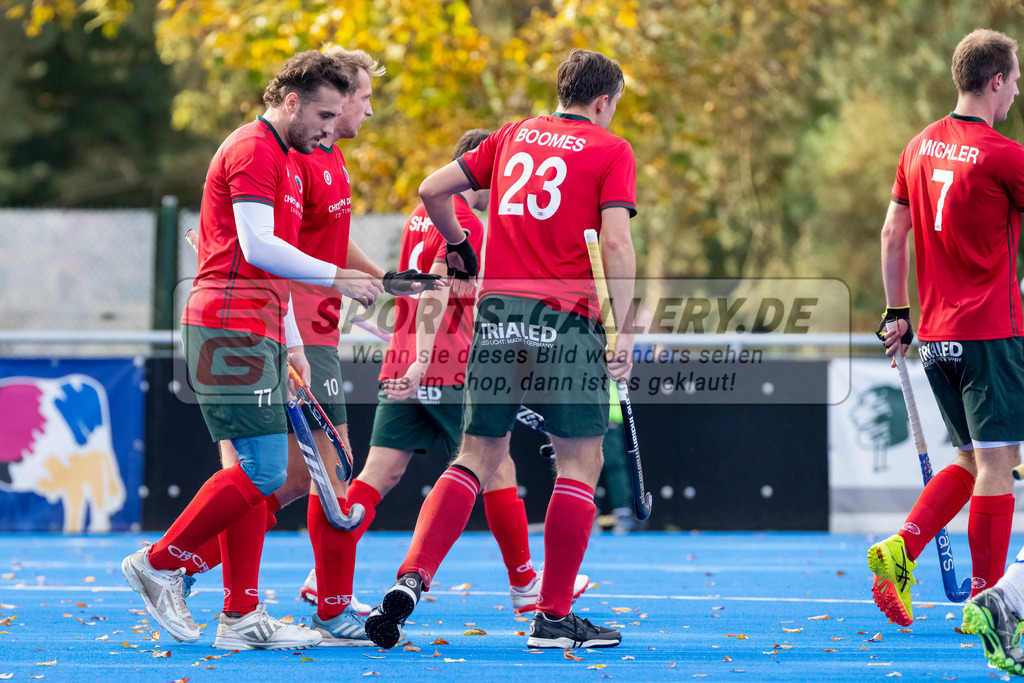 HK_20241019_107909 | 1. Bundesliga Herren Crefelder HTC - Großflottbeker THGC am 19.10.2024 CHTC, Krefeld , Masi Pfandt ( Crefelder HTC #77 ) , Niklas Wellen ( Crefelder HTC 10 ) , Sharp Lachlan ( Crefelder HTC #9 ) , Boomes Anton ( Crefelder HTC #23 ) , Linus Michler ( Crefelder HTC #7 )