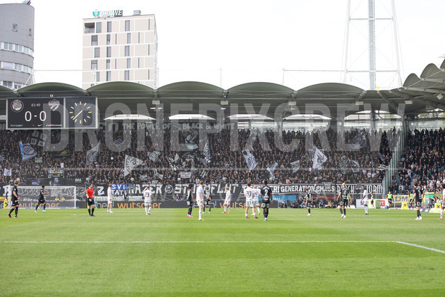 SK Puntigamer Sturm Graz vs TSV Egger Glas Hartberg – Championship Group    | Graz, Austria, 12.Apr.26 - SOCCER - ADMIRAL Bundesliga, SK Puntigamer Sturm Graz vs TSV Egger Glas Hartberg. The image shows game play with the fans of Sturm.    