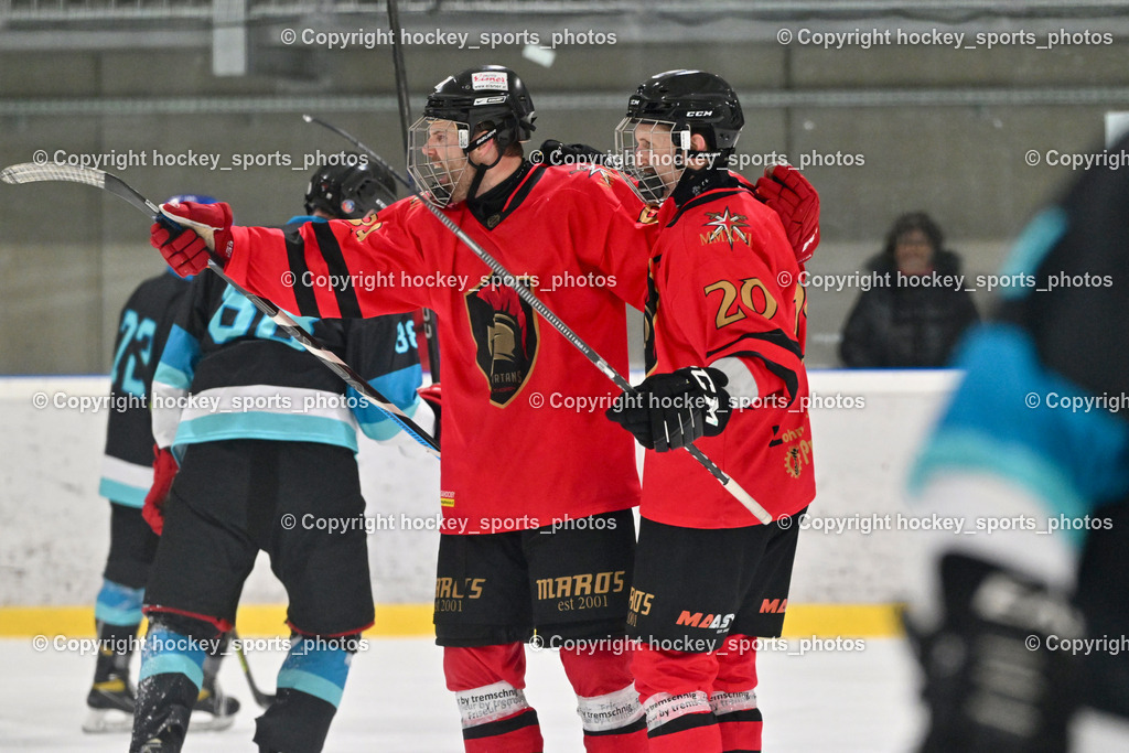 Lendhafen Seelöwen vs. Spartans Althofen | Jubel #89 Pirmann Markus Spartans Althofen, Jubel #20 Ban Christian Spartans Althofen, Lendhafen Seelöwen vs. Spartans Althofen, Lendhafen Seelöwen vs. Spartans Althofen am 14.02.2025 in Ferlach (HTC Eishalle Ferlach), Austria, (Photo by Bernd Stefan)