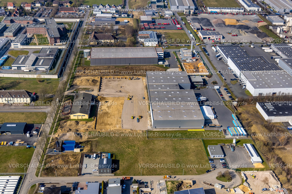 Werl220301213 | Luftbild, Baustelle am Gewerbegebiet Hansering, Werl, Soester Börde, Nordrhein-Westfalen, Deutschland