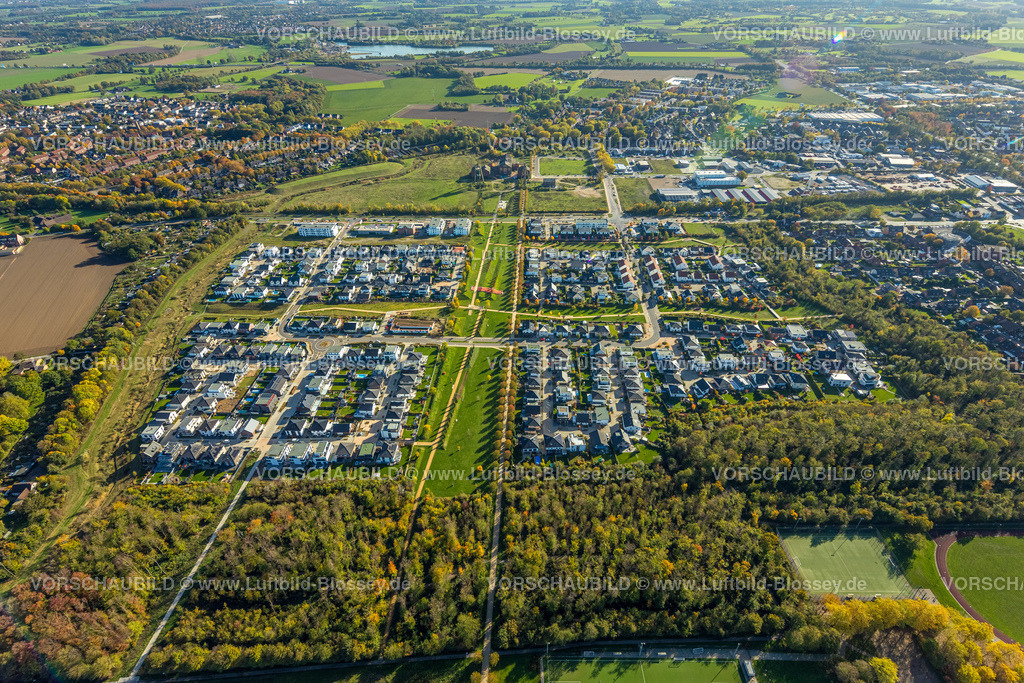 Neukirchen-Vluyn221004780 | Luftbild, Wohnquartier Niederberg, Neubaugebiet Dicksche Heide, Neukirchen, Neukirchen-Vluyn, Ruhrgebiet, Niederrhein, Nordrhein-Westfalen, Deutschland