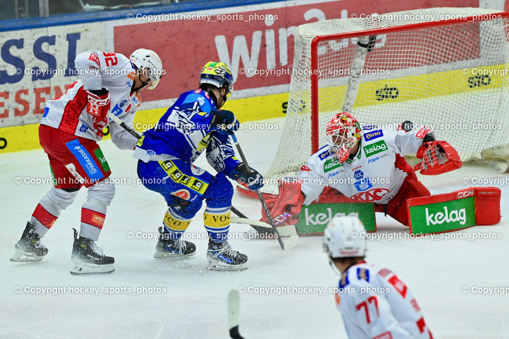 EC IDM WÄRMEPUMPEN VSV vs. EC KAC | #92 Unterweger Clemens EC KAC, #16 HANCOCK Kevin EC VSV, #32 Dahm Sebastian EC KAC, EC IDM WÄRMEPUMPEN VSV vs. EC KAC, EC IDM WÄRMEPUMPEN VSV vs. EC KAC am 02.02.2025 in Villach (Stadthalle Villach), Austria, (Photo by Bernd Stefan)