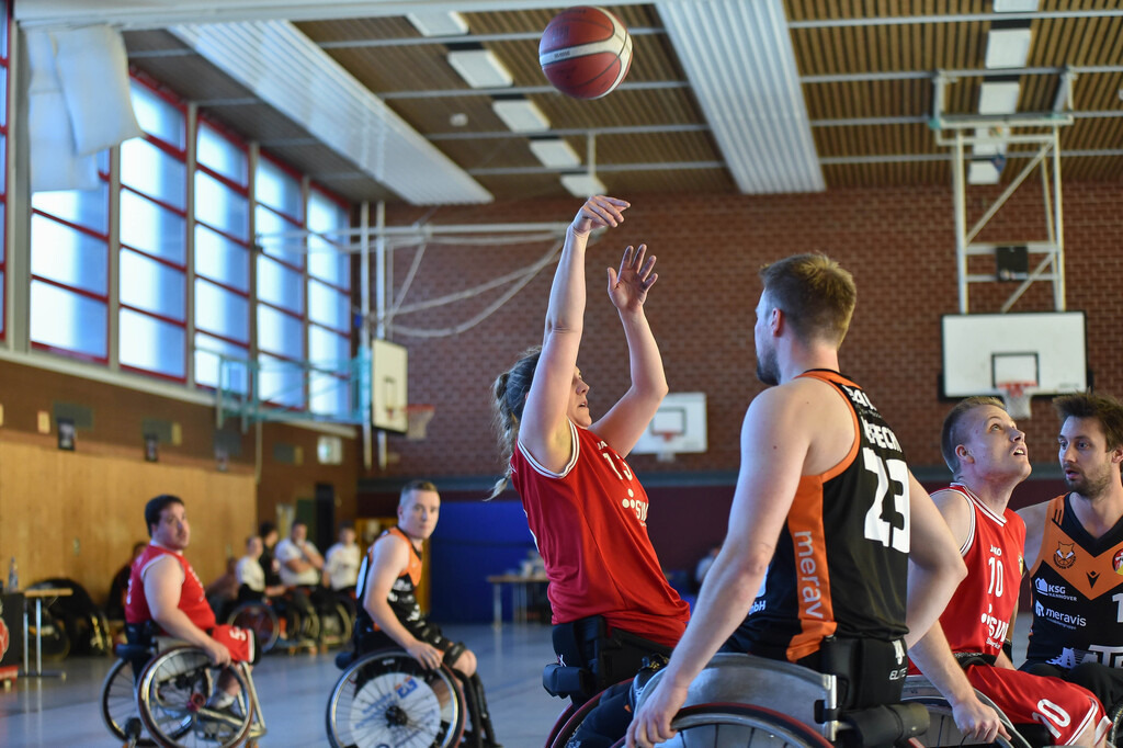 2024-10-26-0114 | RSKV Tuebingen vs. Hannover United 2, Rollstuhlbasketball, 2. Bundesliga Sued, 3. Spieltag, Saison 2024/2025, 26.10.2024, Foto: Ralph Kunze - Realisiert mit Pictrs.com