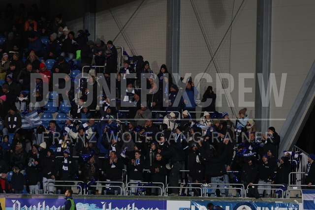 TSV Egger Glas Hartberg vs SV Oberbank Ried – Austrian Bundesliga Match | The image shows the fans from Hartberg, at the Bundesliga match TSV Hartberg vs SV Ried at Profertil Arena Hartberg. 22.11.2025