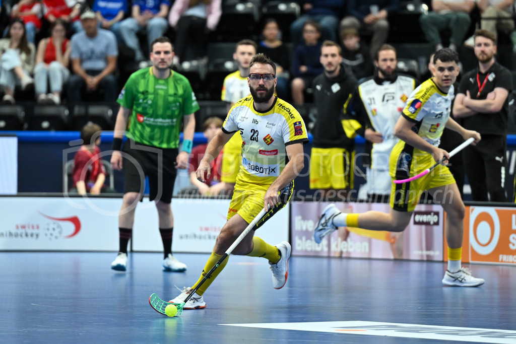 Zug United - HC Rychenberg - 25. April 2026 | Tobias Studer (#23 HC Rychenberg Winterthur) am L-UPL Superfinal-Spiel zwischen Zug United und HC Rychenberg am 25. April 2026 in der BCF Arena, Fribourg, Schweiz.Bild: Sportfotografie Markus Aeschimann | www.markus-aeschimann.ch - Realisiert mit Pictrs.com