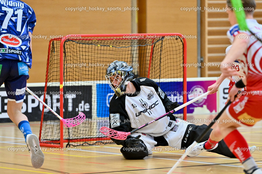 VSV Unihockye vs. KAC Floorball | #55 Maximilian Obereder KAC Floorball, VSV Unihockye vs. KAC Floorball, VSV Unihockye vs. KAC Floorball am 13.04.2025 in Villach (Ballspielhalle St. Martin), Austria, (Photo by Bernd Stefan)
