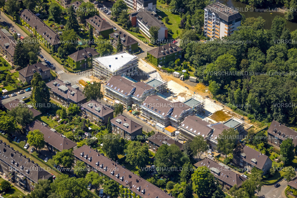 Essen230703326 | Luftbild, Baustelle und Neubau Wohnanlage Lehnsgrund, Margarethenhöhe, Essen, Ruhrgebiet, Nordrhein-Westfalen, Deutschland