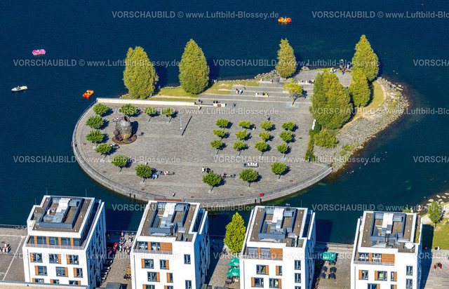 Dortmund240804146 | Luftbild, Phoenix See und Kuturinsel, Hörde, Dortmund, Ruhrgebiet, Nordrhein-Westfalen, Deutschland
