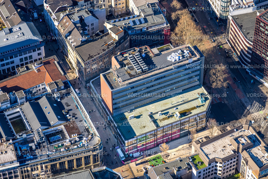 Dortmund260200027 | Luftbild, Baustelle und Baukran mit Sanierung am Gebäude Esprit und Mayersche Buchhandlung, Westenhellweg Ecke Kampstraße, direkt in der City, Dortmund, Ruhrgebiet, Nordrhein-Westfalen, Deutschland
