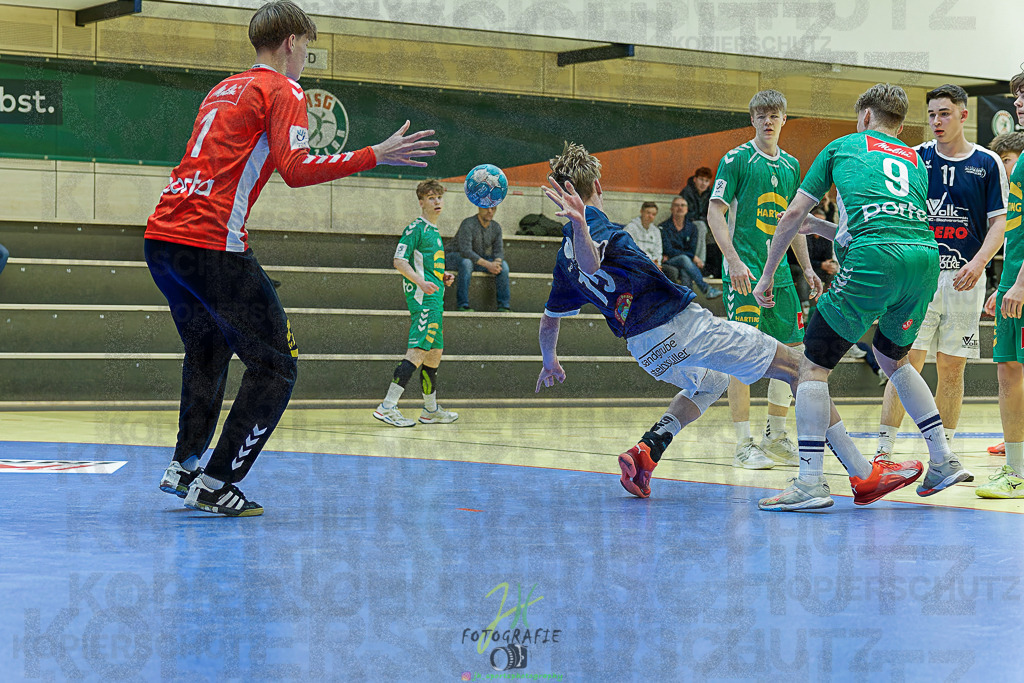 mJB Pokalrunde dt. Meisterschaft, TV Hüttenberg - TSV GWD Minden | mJB Pokalrunde dt. Meisterschaft, TV Hüttenberg - TSV GWD Minden am 15.03.2025 in Münchholzhausen (Sporthalle Münchholzhausen)Photo © 2025 - Jörg Heinrich - Realisiert mit Pictrs.com