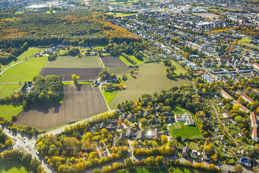 Hamm221003059 | Luftbild, Sport-Kita Ahsestrolche, Wiesen und Felder mit Ortsübersicht, Ahsepark Business Innovation Center, Rhnyern, Hamm, Ruhrgebiet, Nordrhein-Westfalen, Deutschland