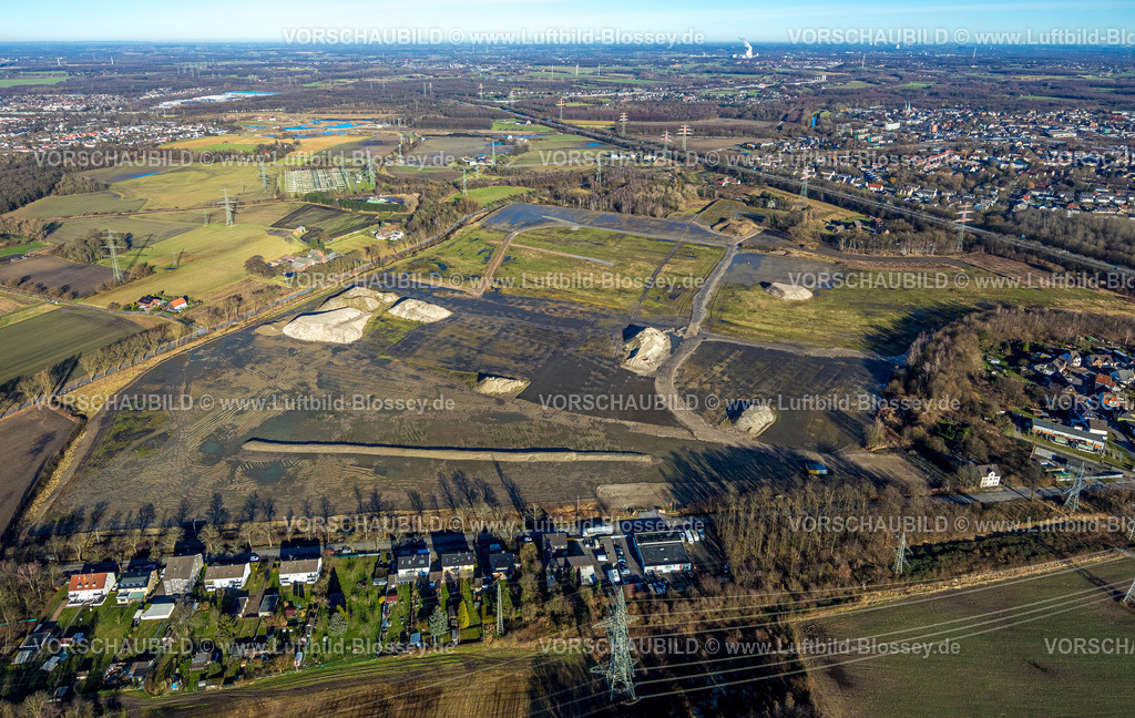 Castrop-Rauxel240106560 | Luftbild, ehemaliges Kraftwerk Gelände Knepper, Baugebiet zwischen Oestricher Straße und Nierhausstraße, Stadtgrenze Dortmund-Mengede, Deininghausen, Castrop-Rauxel, Ruhrgebiet, Nordrhein-Westfalen, Deutschland