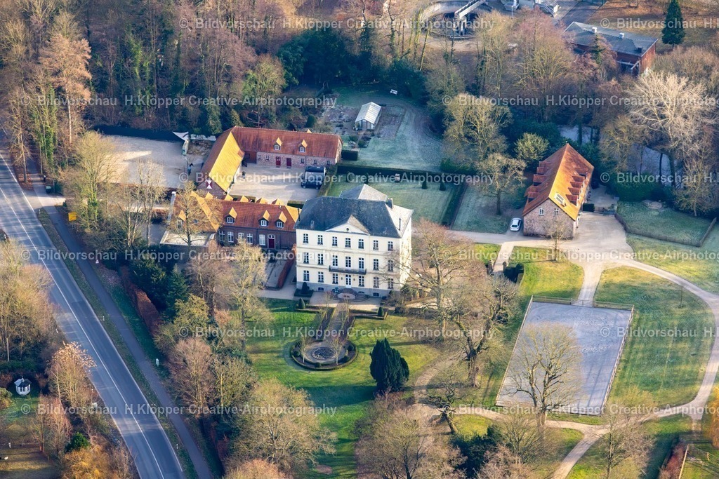 Luftbild Rheurdt-8378 | Luftbildfotografie Palais des Schloss " Schloss Leyenburg " und See Kleiner Parsick in Rheurdt im Bundesland Nordrhein-Westfalen, Deutschland. - Realisiert mit Pictrs.com
