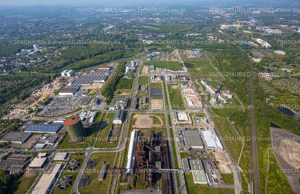 Dortmund220500382PhoenixWest | Luftbild von PHOENIX West , ehemaliges Stahlwerk Phoenix, ZfP – Zentrum für Produktionstechnologie Dortmund , MST: MST.factory dortmund,  Hörde, Dortmund, Ruhrgebiet, Nordrhein-Westfalen, Deutschland 