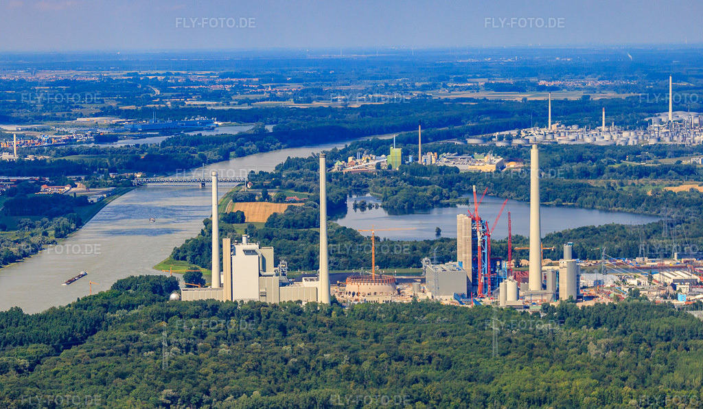 Luftbild: ENBW Neubau von Süden im Ortsteil Daxlanden in Karlsruhe im Bundesland Baden-Württemberg in Deutschland. Foto: IMG_31192.jpg vom 09.08.2010 durch Werner Riehm/FLY-FOTO.de