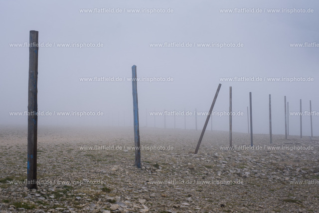 Schneestangen auf dem Mont Ventoux | Landschaftsfoto des Mont Ventoux in der Provence