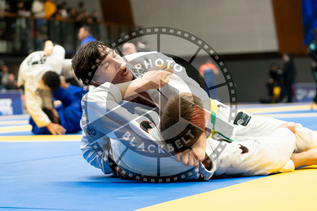 20240124PBB02461 | Fighters compete during the second day of the IBJJF European Championship in Paris, France, on January 24, 2024.