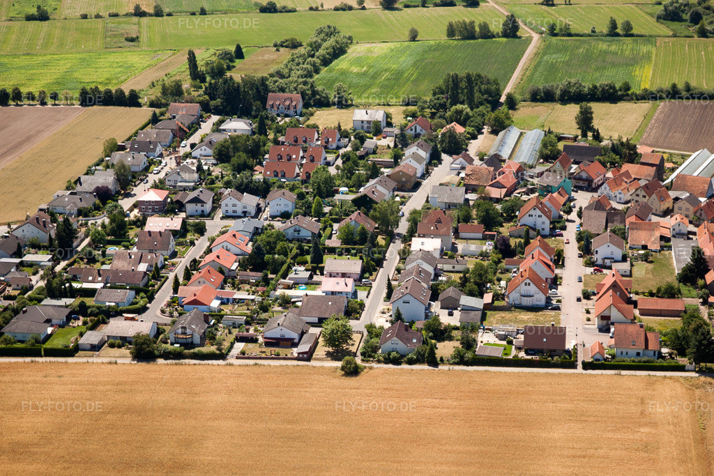 Luftbild: Weitlachestr in Erlenbach bei Kandel im Bundesland Rheinland-Pfalz in Deutschland. Foto: IMG_30217.jpg vom 05.07.2010 durch Werner Riehm/FLY-FOTO.de