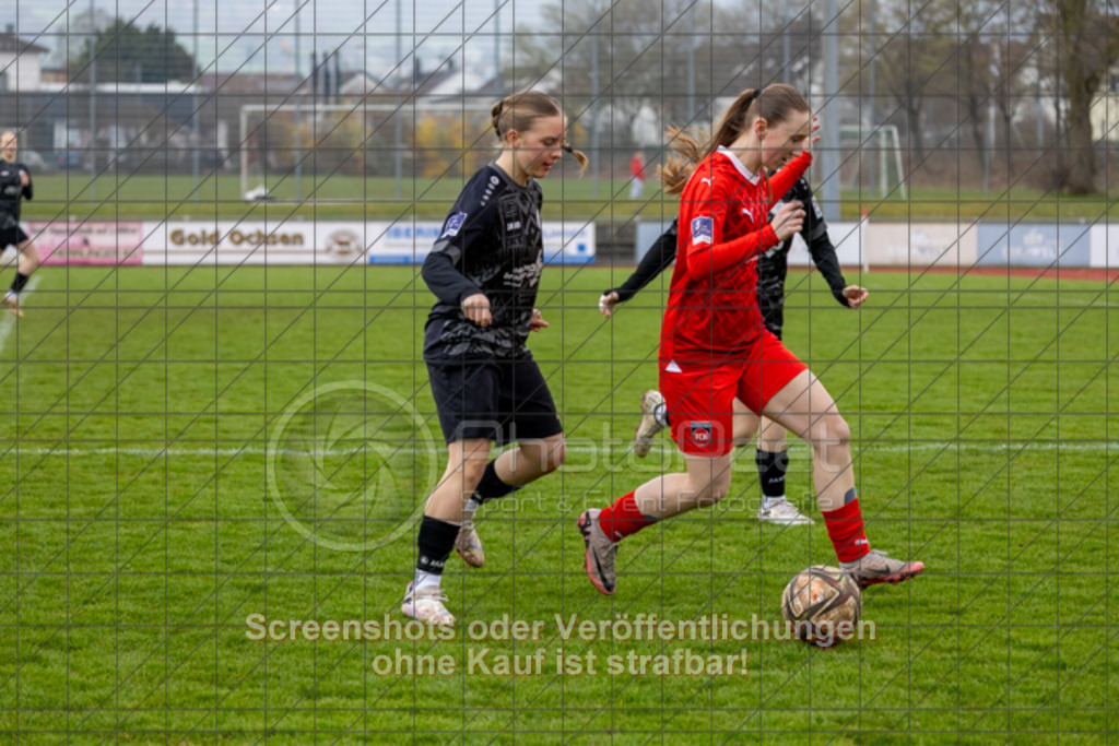 20250329_140417_0008 | #,1.FC Donzdorf (schwarz) vs. 1.FC Heidenheim (rot), Fussball, EnBW-Oberliga B -Juniorinnen, 18. Spieltag, Saison 2024/2025, Rasenplatz, Lautertal Stadion, Süßener Straße 16, 73072 Donzdorf, 29.03.2025 - 14:00 Uhr,Foto: PhotoPeet-Sportfotografie/Peter Harich