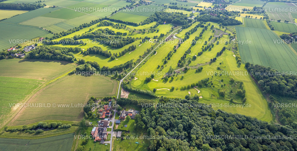 Hamm220602036 | Luftbild, Golfplatz Gut Drechen, Gobel-von-Drechen-Straße und Drei Eichen Weg, Osterbönen, Bönen, Ruhrgebiet, Nordrhein-Westfalen, Deutschland