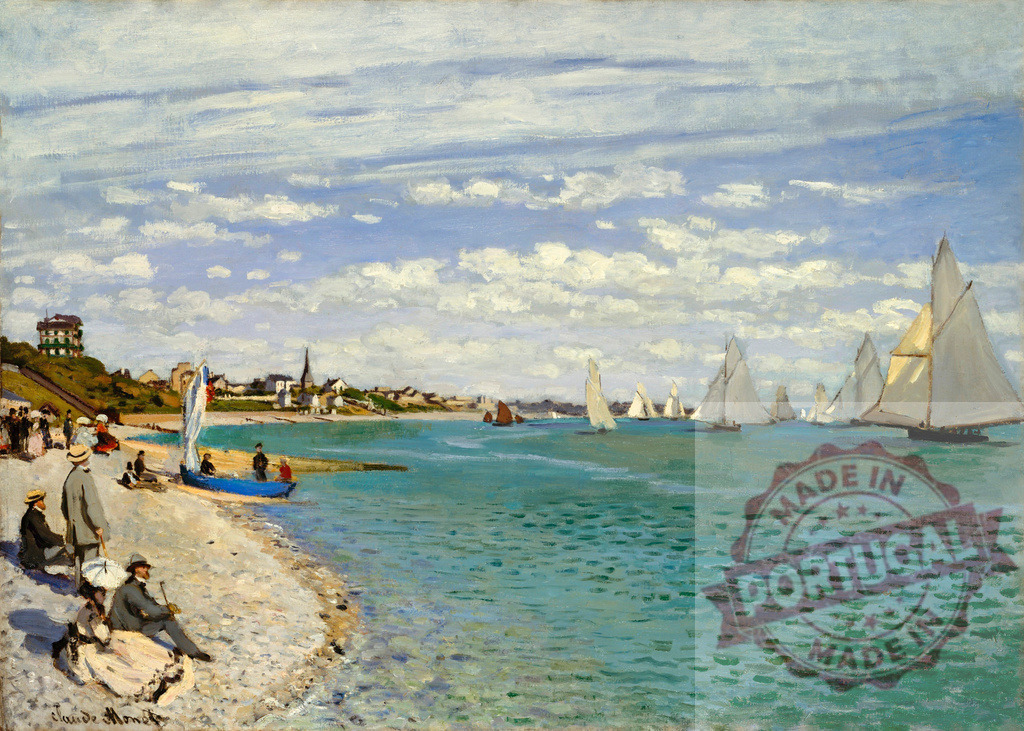Regatta at Sainte-Adresse (1867) by Claude Monet, high resolution famous painting. Original from The MET. Digitally enhanced by rawpixel. | Regatta at Sainte-Adresse (1867) by Claude Monet, high resolution famous painting. Original from The MET. Digitally enhanced by rawpixel. - Realisiert mit Pictrs.com