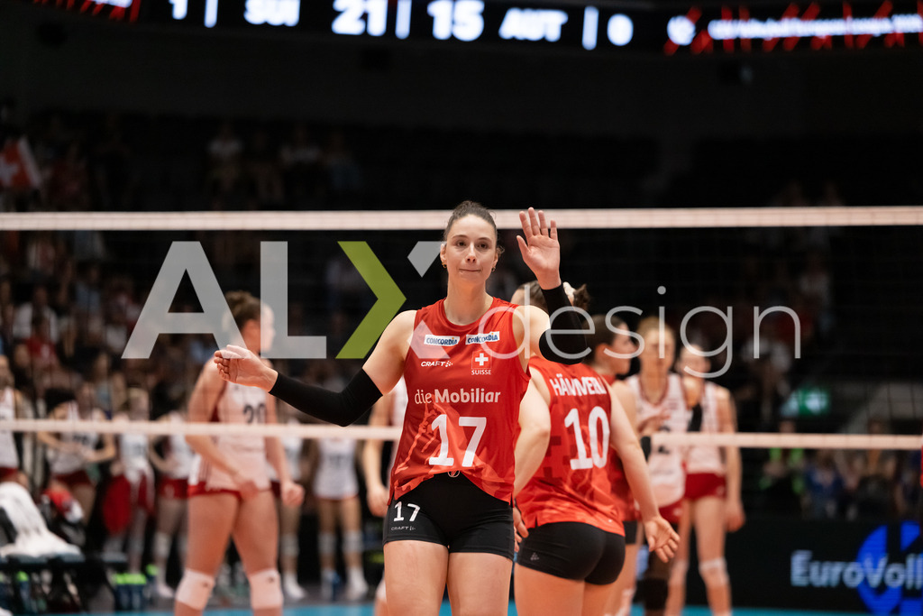 Austria v Switzerland - CEV European League Women | KRIENS, SWITZERLAND - JUNE 14: JULIE LENGWEILER of Switzerland during the CEV European League match between Austria and Switzerland at Pilatus Arena on June 14, 2026 in Kriens, Switzerland. - Realisiert mit Pictrs.com