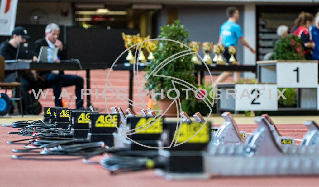 OEM LEICHTATHLETIK HALLE | LINZ,AUSTRIA,22-23.FEB.20 - OEM LEICHTATHLETIK HALLE. Image shows Startblock
Photo: SMP/Andreas Willdoner